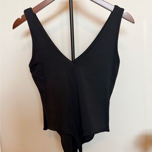 Anthropologie Black V-Neck Bodysuit